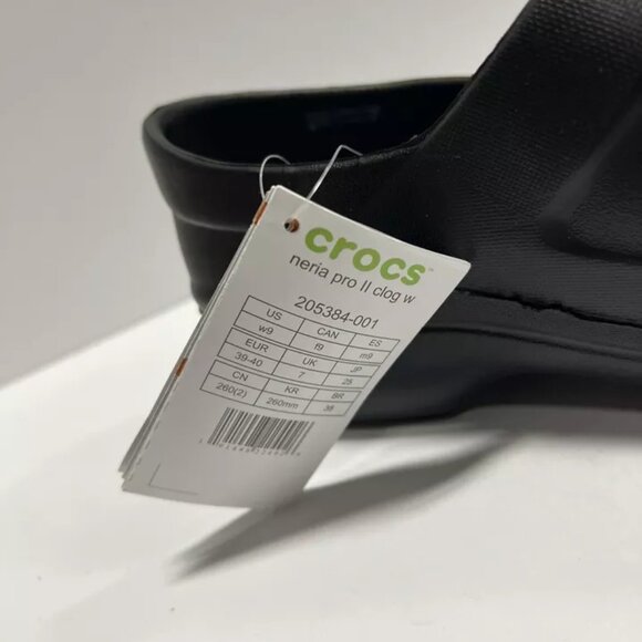 Crocs Women's Neria Pro II Slip-On Clogs Black, Size 9 M - Picture 4 of 7